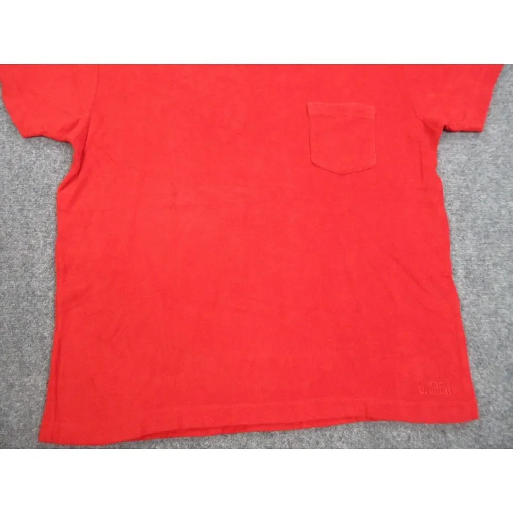VINTAGE J Crew Shirt Mens‎ Extra Large Red Terry Cloth Oarsman Casual Pocket